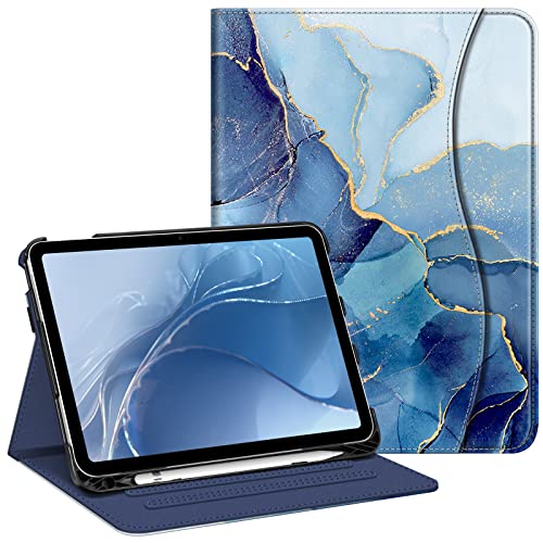 FINTIE Custodia per iPad 10ª Generazione 10.9" 2022 con Pencil Holder, [Multi-angli] Leggero Stand Cover Protettiva Case con Tasca Auto Sveglia/Sonno, Ocean Marble