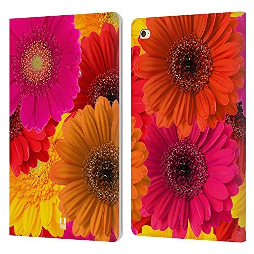 Head Case Designs Gerbere Arancioni E Rose Fiori Custodia Cover in Pelle a Portagoglio Compatibile con Apple iPad mini 4