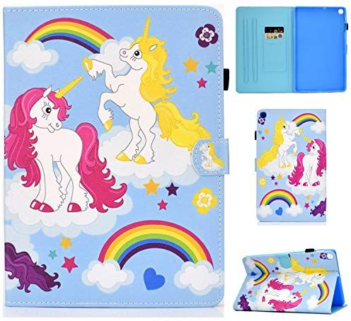 L&Btech Custodia Galaxy Tab A7 10.4'' 2020 Cover, Custodia in PU Pelle a Portafoglio SM-T500 /505/507 Flip Case con Supporto e Tasca per Carte per Samsung Tab A7 10.4 Pollice Color Unicorn