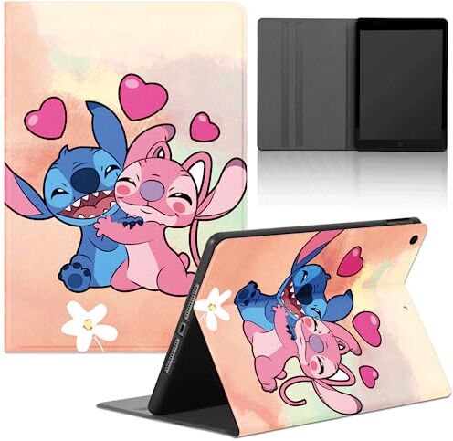 nurkorki Cover Tablet per iPad Air 5a/4a Generazione 10,9" 2022/2020, Carino Stitch Custodia Flip PU in Pelle con Supporto Ultra Sottile TPU Cartone Protettivo Folio Cover, C1