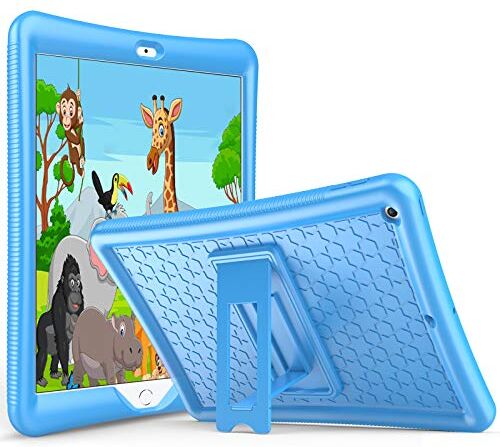 Procase Custodia in silicone con supporto per  iPad 10.2 8./7a generazione 2020/2019, leggera e antiscivolo, resistente agli urti, colore: blu