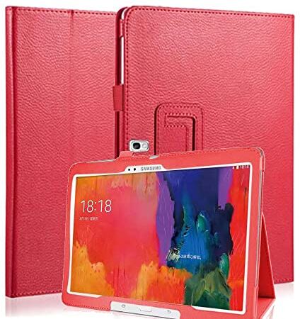 Generic Custodia per Samsung Note 10.1 pollice 2014 Rilasciato P600/601/605 Tablet Cover Affari luce di lusso Smart Leather Cover con Auto Sleep/Wake per Samsung P600/601/605 (rosso)