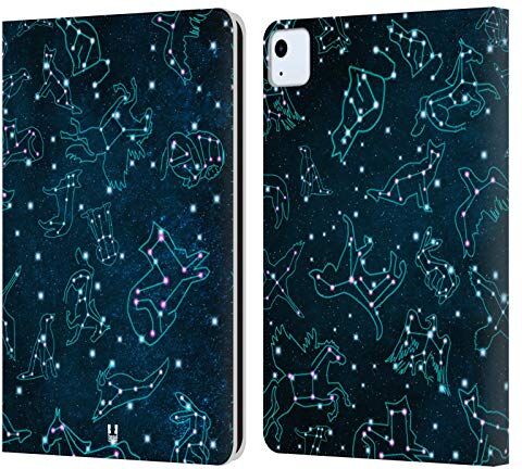 Head Case Designs Animali Pattern Di Costellazioni Custodia Cover in Pelle a Portagoglio Compatibile con Apple iPad Air 2020/2022