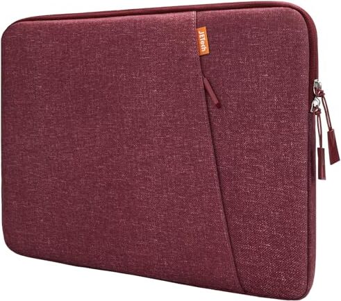 JETech Borsa per PC da 13,3 Pollici MacBook Air/Pro, 14 Pollici MacBook Pro 2021 M1, 13-13,6 Pollici Laptop Notebook, Impermeabile Custodia Sleeve Antiurto Caso con Tasche (Rosso)