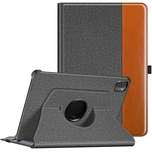 FINTIE Custodia Compatibile con Xiaomi Pad 5 / Pad 5 Pro ‎11" 2021, 360 Gradi di Rotazione Girevole Case Protettiva Cover, Grigio/Marrone