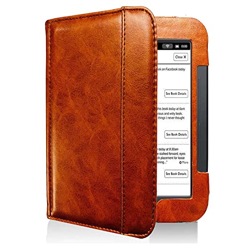 Generic Barnes and Noble Nook Simple Touch Smart Magnetic Absorber Sleep eBook Custodia in pelle, Nook 2 (modello: BNRV300)/Book 3 (modello: BN RV350) Custodia in pelle classica eBook (marrone)