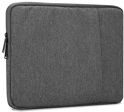 Cadorabo Custodia Portatile 14" in Grigio Scuro – Borsa en Tessuto con Interno in Velluto e Scompartimento con Zip AntiGraffio per Laptop, Computer Portatile, Tablet etc. – Sleeve Case Protezione