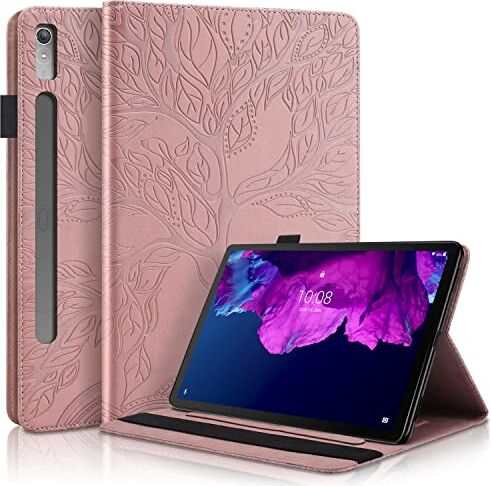 Succtopy Custodia Lenovo Tab P11 2nd Gen 11,5 Pollici 2022 TB350FU/TB350XU,Cover in Pelle PU Flip Portafoglio con Porta Penna,Custodia Protettiva con Slot Card Lenovo Tab P11 2nd Gen 2022,Oro Rosa