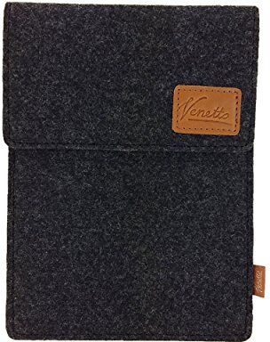 Venetto Custodia in feltro per iPad Pro, iPad Air 2 9.7 10.5 eBook Reader Tablet 10.1 Custodia protettiva in feltro per Samsung Tab A, E, S2, S3, Lenovo, Huawei, Asus, Medion, Acer, nero