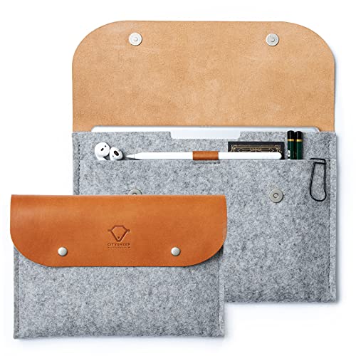 Citysheep "Carry More" Custodia per iPad Pro da 10,5", colore: Grigio scuro/Marrone