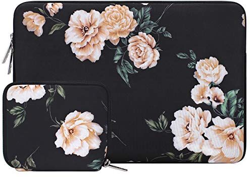 MOSISO Laptop Sleeve Compatibile con MacBook Air/Pro, 13-13,3 Pollici Notebook,Compatibile con MacBook Pro 14 M3 M2 M1 Chip Pro Max 2023-2021, Neoprene Camellia Borsa con Piccola Custodia