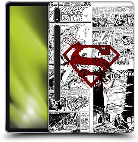 Head Case Designs Licenza Ufficiale Superman DC Comics Logo Rosso Schizzo Fumetto Arte Custodia Cover in Morbido Gel Compatibile con Samsung Galaxy Tab S8