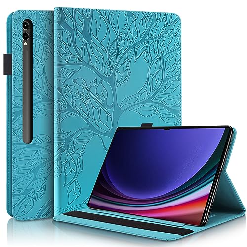 Succtopy Custodia Galaxy Tab S9 Ultra 14.6 Pollici 2023 SM-X910/SM-X916 Cover in Pelle PU Flip Portafoglio con Porta Penna Custodia Protettiva con Slot Card Samsung Tab S9 Ultra 14.6" 2023 Blu