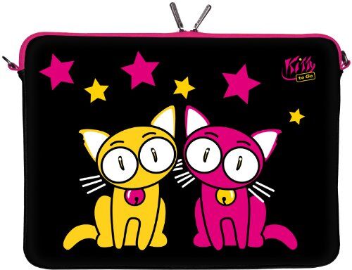 Digittrade Kitty to Go LS144-17 Notebook Sleeve Laptop neopren case custodia portatile borsa involucro protettivo 43,9cm (17,3 pollice) nero