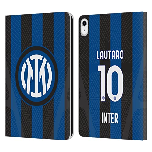 Head Case Designs Licenza Ufficiale Inter Milan Lautaro Martínez 2022/23 Giocatori Home Kit Custodia Cover in Pelle a Portagoglio Compatibile con Apple iPad 10.9 (2022)