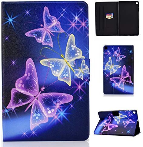 Succtop Custodia Galaxy Tab S5e Cover in Pelle Portafoglio Flip Stand Case con Slot Schede e Funzione Dormire/Svegliati Auto per Samsung Galaxy Tab S5e 10.5 Pollici SM-T720/SM-T725 Viola Farfalla