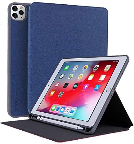 Huiran Adatto per Il Nuovo iPad pro11 Pollici 2020 Astuccio Astuccio per Penna Astuccio in Pelle da 12,9 Pollici Custodia in Pelle Staffa per Affari-Blu 11 2020