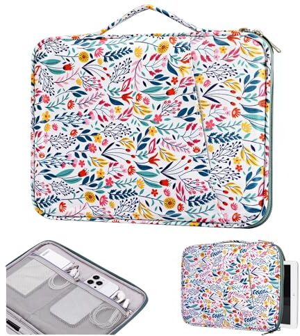 TiMOVO 9-11'' Tablet Sleeve Costodia per iPad Air 5/4 10.9,iPad 10a Gen. 10.9 2022,iPad 10.2 2021-2019,iPad Pro 11 2022-2018,Galaxy Tab A8 10.5 /S9 2023/S8 11,Borsa Protettiva con Tasche, Fiori