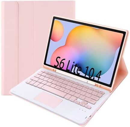 YEYOUCAI A610B-A Candy Color Bluetooth Keyboard Leather Case with Pen Slot & Touchpad For Galaxy Tab S6 Lite 10.4 inch SM-P610 / SM-P615(Pink)