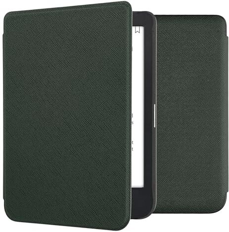 kwmobile Custodia eReader Compatibile con Kobo Clara 2E Cover eBook Reader Flip Case Cover eReader Simil Pelle Verde Scuro