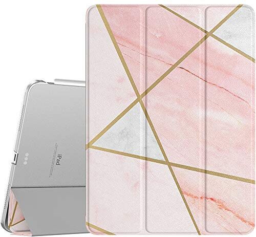 TiMOVO Custodia per Nuovo iPad Air 5a Generazione Case 2022/iPad Air 4a Generazione Case 2020, iPad Air 10.9 Pollici, Ultra Sottile Leggero Semi-Trasparente Rigido Cover, Marmo Rosa