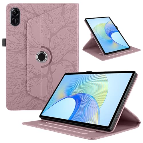 TEDTIKJT Custodia per Honor Pad X9 11.5" 2023/ Pad X8 Pro Pelle PU Flip Portatile Protezione Tablet Cover Honor Pad X9 11.5" 360°Multi Angolo Ruotabile Supporto Cover con Auto Sveglia/Sonno, Oro Rosa