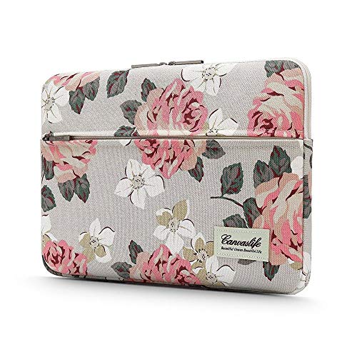 canvaslife Custodia per laptop da 15 a 16 pollici, compatibile con laptop da 15 a 16 pollici, colore: bianco e rosa