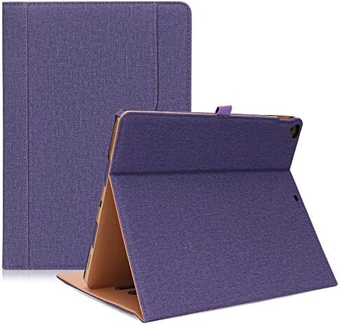 ProCase (2017/2015 Vecchio Modello) Custodia per iPad Pro 12.9", Cover con Auto Sveglia/Sonno Funzione e Angoli di Visuale Multipli, Tasca per Schede Documenti per 2017/2015 iPad Pro 12,9”-Viola