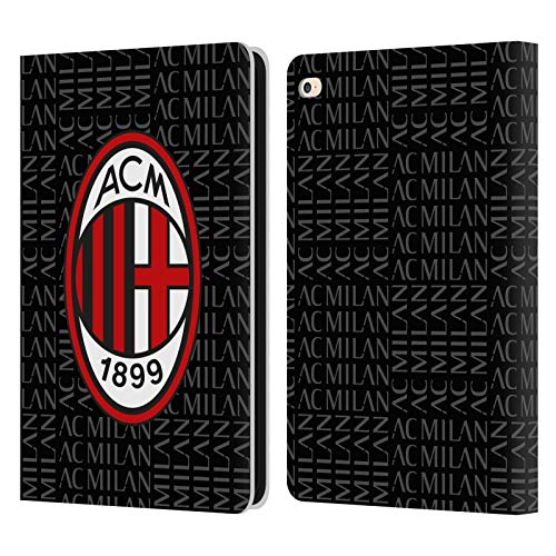 Head Case Designs Licenza Ufficiale AC Milan Rosso E Grigio Modelli Cresta Custodia Cover in Pelle a Portagoglio Compatibile con Apple iPad Air 2 (2014)