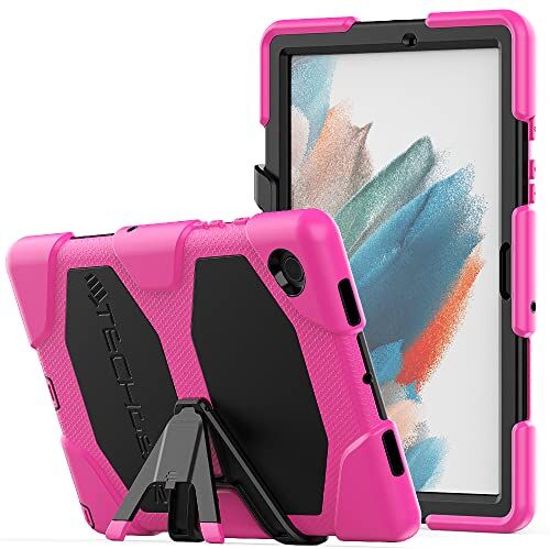 TECHGEAR Custodia Robusta Compatibile con Samsung Galaxy Tab A8 10.5" 2022 (SM-X200 / SM-X205) Resistente agli Urti e all'impatto Cover con Supporto per i Bambini, Lavoro e Scuola [Rosa]