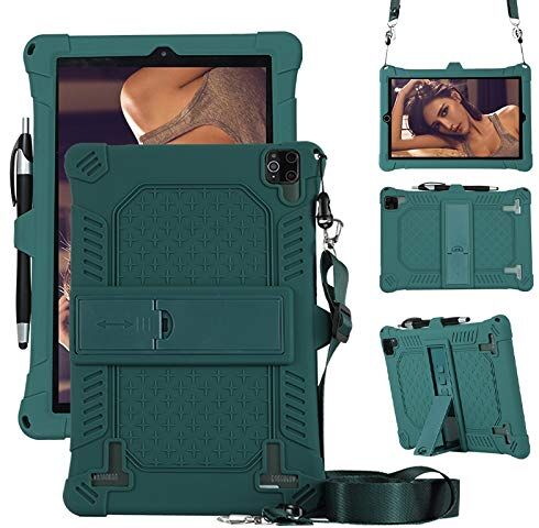 RLTech Custodia Cover per Allmeida 10, Ultra Leggero Protettiva Cover in Silicone con Supporto per Bambini per Allmeida 10/Allmeida K6 10/DUODUOGO 10.1/GOODTEL G2 10/YOTOPT 10/ZONMAI 805GX, Verde