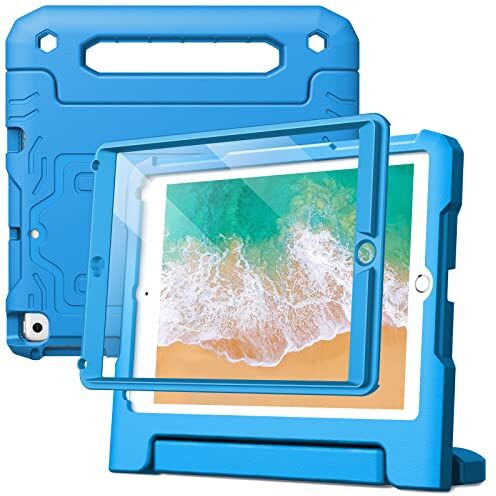 JETech Custodia Bambini per iPad 9,7 Pollici (6a/5a Generazione, Modello 2018/2017) con Pellicola Prottetiva Integrata, Protezione Tablet Cover per Antiurto con Supporto (Blu)