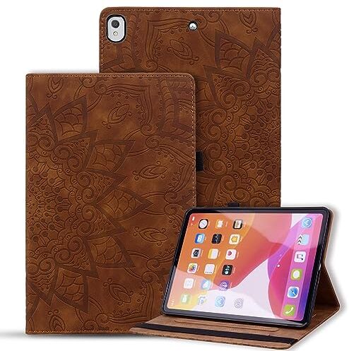 Vaitasy Custodia iPad 10.2" 9./8./7. Generation 2021/2020/2019 Cover Flip Portafolio Custodia con Auto Svegliati/Sonno per iPad Air 10.5" 2019 Mandala Marrone