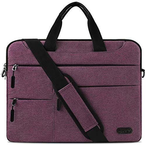 NUBILY Borsa Porta PC Tracolla 14 Pollici Uomo e Donna Laptop Sleeve Borsa Notebook Computer Portatile Sottile e Impermeabile Lavoro Viaggio Borsa Vino Rosso