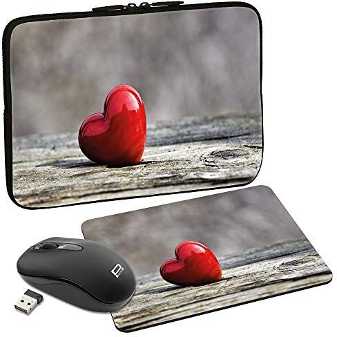 PEDEA Custodia design per notebook, 10,1 pollici, 13,3 pollici / 15,6 pollici / 17,3 pollici love 15,6 Zoll + Maus und Mauspad