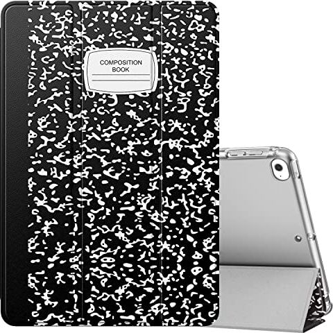 MoKo Custodia Protettiva Compatibile con New iPad Mini 5th Generation 7.9" 2019 / iPad Mini 4 2015, Case Leggero e Sottile, Semi-trasparente, Auto Sveglia/Sonno, Cover, Quaderno Nero