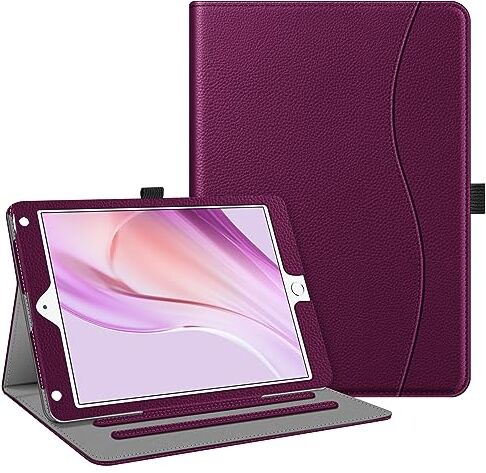 FINTIE Custodia per iPad 9.7 Pollici 2018 2017, iPad Air 2, iPad Air [Multi-angli] Folio Pieghevole Cover Protettiva Case Auto Sveglia/Sonno (con Tasca per Le Schede), Porpora