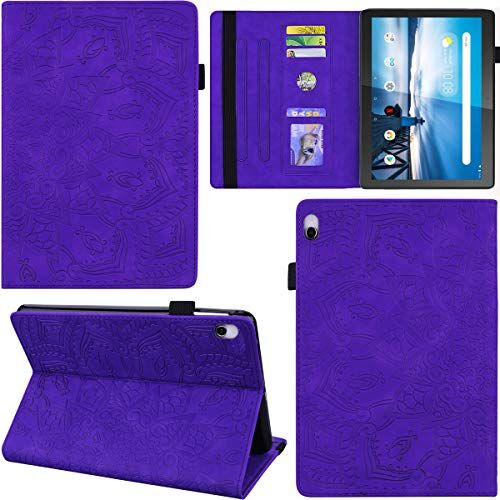 DodoBuy Custodia per Lenovo Tab M10 HD 10.1" Tablet, Mandala Modello Flip Smart Cover in Pelle PU Copertura Case Borsa Multi-Angolo Supporto Slot per Schede Chiusura Magnetica Viola