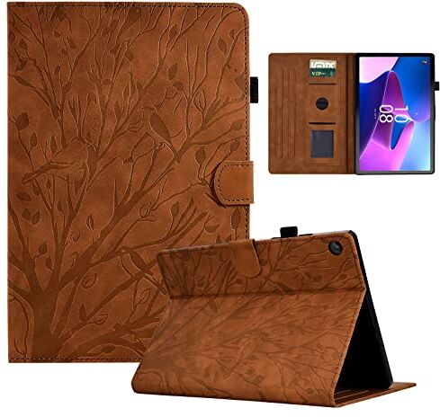 LSPCASA Cover Lenovo Tab M10 Plus 3rd Gen Materiale In Pelle PU Ombra Dell'Albero Cover Supporto Auto Wake/Sonno Custodia Lenovo Tab M10 Plus 3rd Gen Marrone