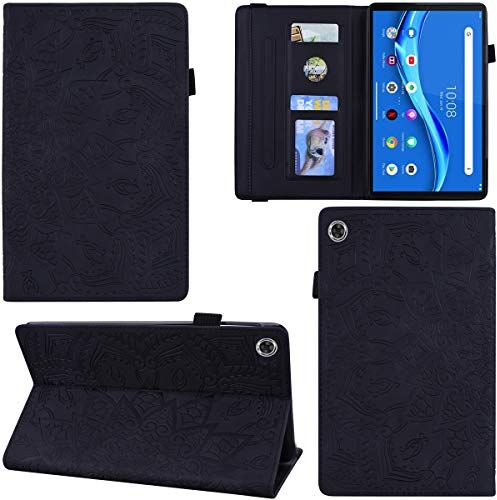 DodoBuy Custodia per Lenovo Tab M10 FHD Plus 10.3" Tablet, Mandala Modello Flip Smart Cover in Pelle PU Copertura Case Borsa Multi-Angolo Supporto Slot per Schede Chiusura Magnetica Nero