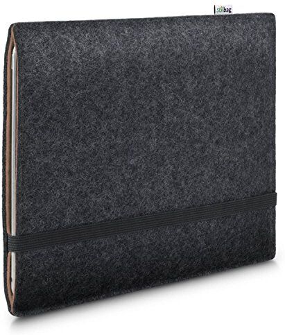 stilbag Custodia in feltro  per Apple iPad Air (2019)   Borsa in feltro di lana merino   Collezione FINN Colore: antracite/marrone   Copertura protettiva per tablet Made in Germany