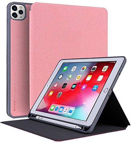 Huiran Adatto per Il Nuovo iPad pro11 Pollici 2020 Astuccio Astuccio Astuccio in Pelle per Flip da 12,9 Pollici Custodia in Pelle Staffa per Affari 12,9 2020 Rosa