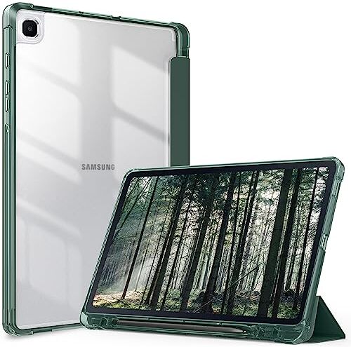 EasyAcc Custodia Cover Compatibile con Samsung Galaxy Tab S6 Lite 10.4 Pollici 2024/2022/2020 SM-P610N/P615N con Funzione Auto Wake Up/Sleep,con Pencil Holder, Verde Notte