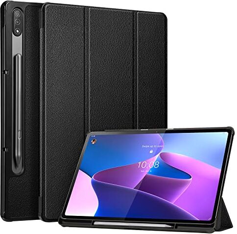 FINTIE Custodia per Lenovo Tab P12 Pro 12,6 Pollici 2021 con Pen Holder, Sottile Leggera Case Protettiva Cover con Auto Sonno/Sveglia per Lenovo P12 Pro 12,6" Tablet, Nero