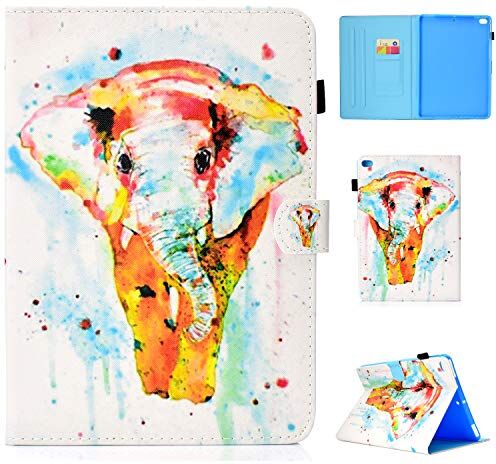 Succtop Custodia iPad 6a Generazione 2018 iPad 2017 5a Generazione 2018 Custodia Cover Flip Sonno/Sveglia Automatici Magnetica Apple iPad 2017/2018 9.7 Pollici iPad Air/iPad Air 2 Elephant Colorato