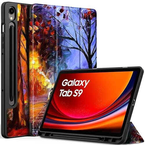 EasyAcc Custodia Cover Compatibile con Samsung Galaxy Tab S9 2023 11 Pollici con Cover Leggero Supporto in Pelle PU Case,SM-X710 (Wi-Fi)/SM-X716B (5G Global)/SM-X718U, Percorso Notturno