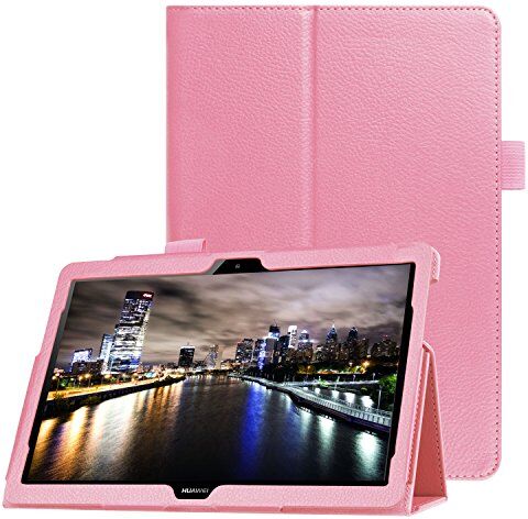 Lobwerk WiTa Store Custodia protettiva in ecopelle per Huawei MediaPad T3 10 Stand Case 9.6 pollici in omaggio pennino capacitivo rosa Rosa