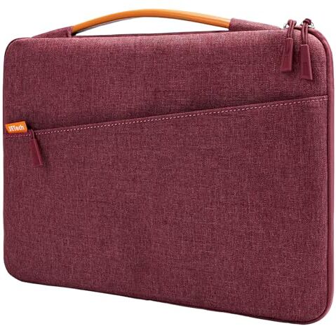 JETech Custodia Laptop per 13,3 Pollici MacBook Air/Pro, Impermeabile Custodia Borsa con Maniglia e Tasca Portatili, Compatibile con 13-13,6 Pollici Notebook (Rosso)