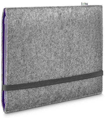 stilbag Custodia in feltro  per Huawei MediaPad M5 8   Borsa in feltro di lana merino   Collezione FINN Colore: grigio chiaro/viola   Custodia protettiva per tablet Made in Germany