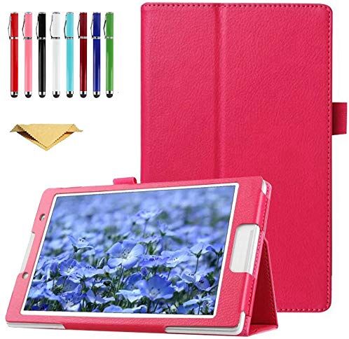 TianTa Custodia per Huawei Mediapad M3 Lite 8.0, Custodia in Pelle PU Folio Stand Cover Protettiva per Huawei Mediapad M3 Lite 8.0" Tablet CPN-W09/AL00, Rosa